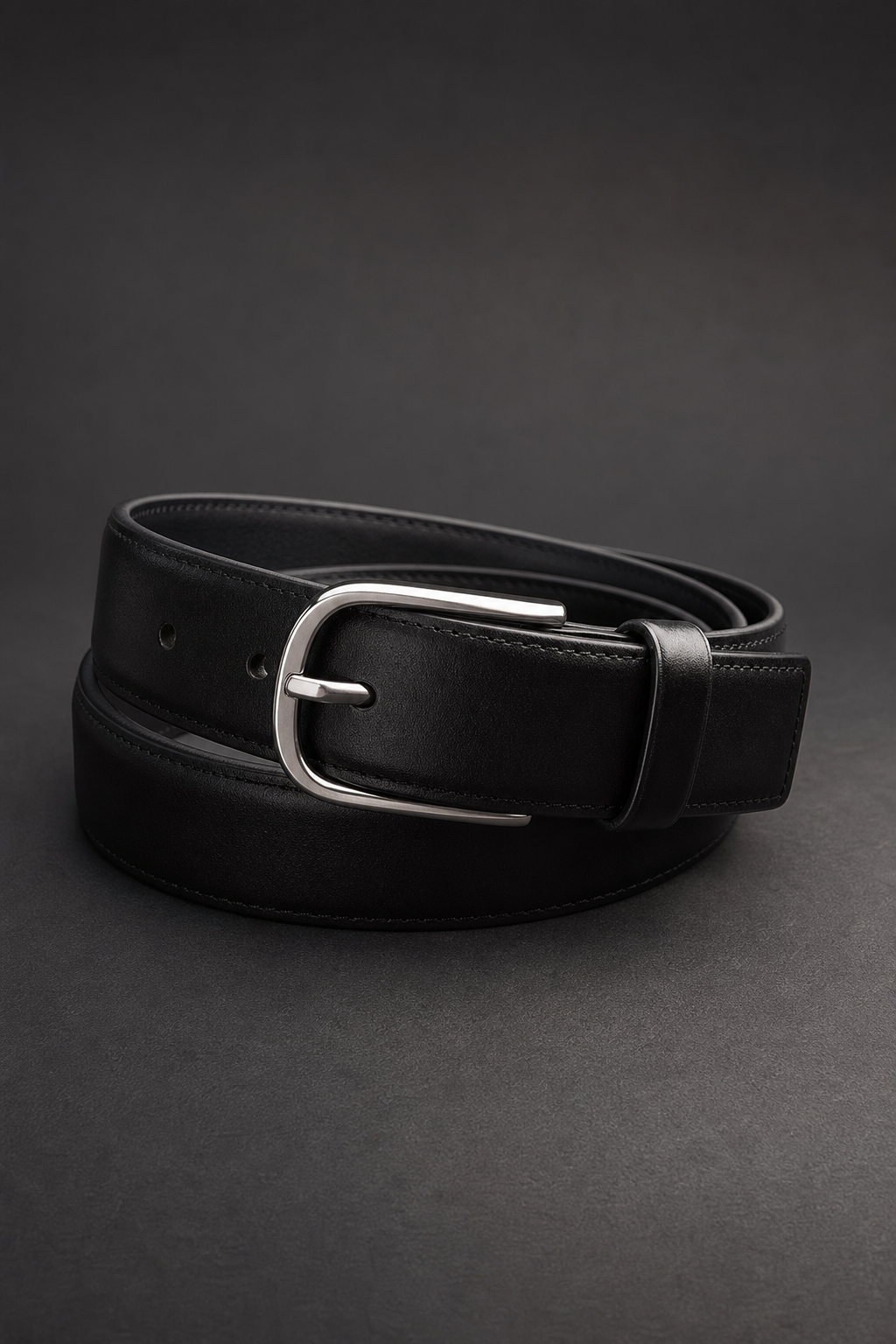 Slim leather belt