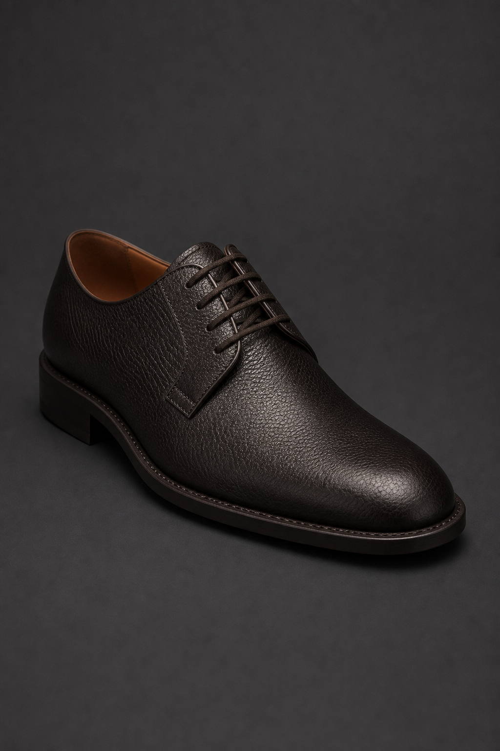 Black leather derby